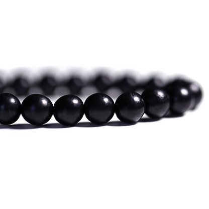 Bracelet perles noires et Tête de Bouddha