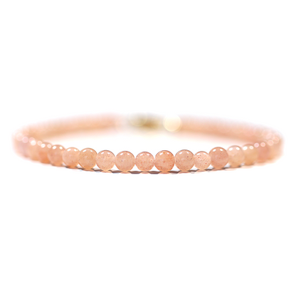 Bracelet Pierre de Soleil 4mm avec fermoir - Vitalité et Positivité