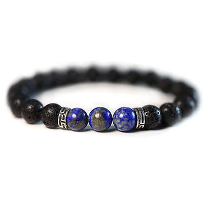 Bracelet Pierres de lave et Lapis lazuli