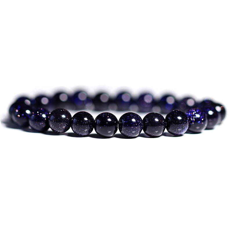 Bracelet Blue Sandstone 8mm - Éclat Nocturne