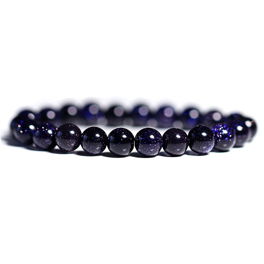 Bracelet Blue Sandstone 8mm - Éclat Nocturne