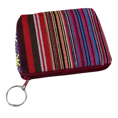 Porte-Monnaie Pratique en Tissu Coloré avec Motifs Rayés