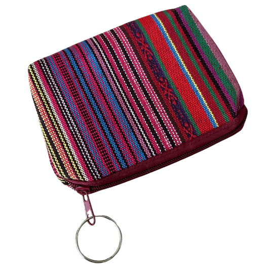 Porte-Monnaie Pratique en Tissu Coloré avec Motifs Rayés