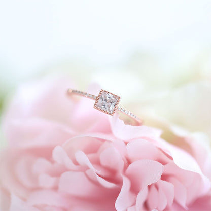 Bague Solitaire Zirconium Plaqué or rose